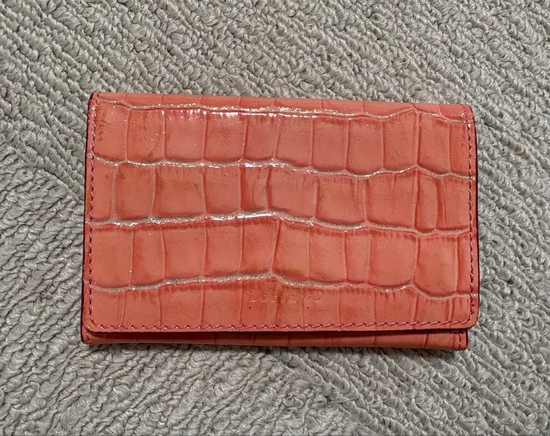 4°C ピンク クロコダイル風 名刺入れ