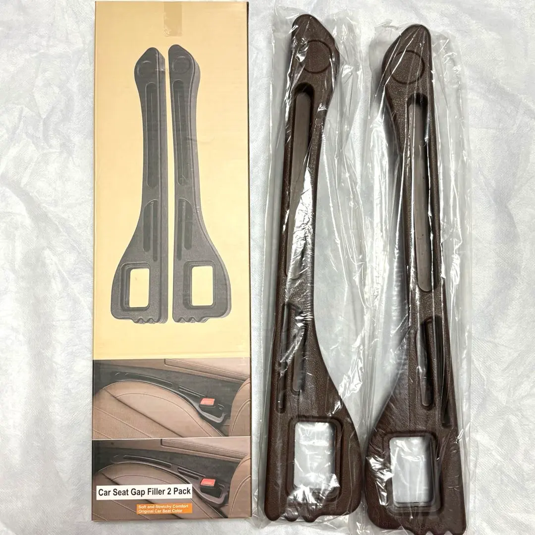 落下防止♥️隙間埋め クッション カーシート サイドギャップフィラ 収納 ブラウン