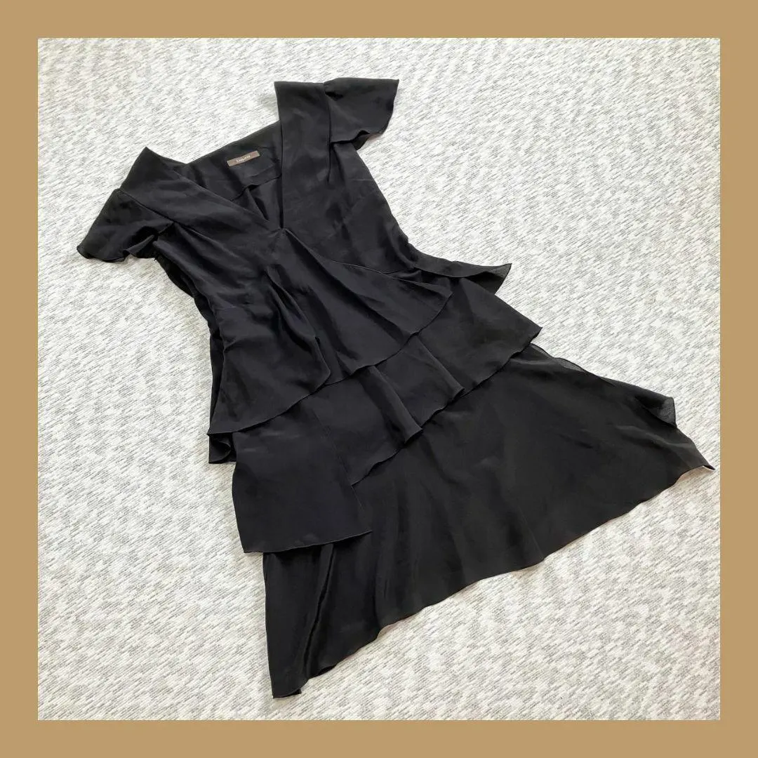 LAGRIFFE ◆ラグリーフ（36）ミニワンピース　黒　半袖　エレガント