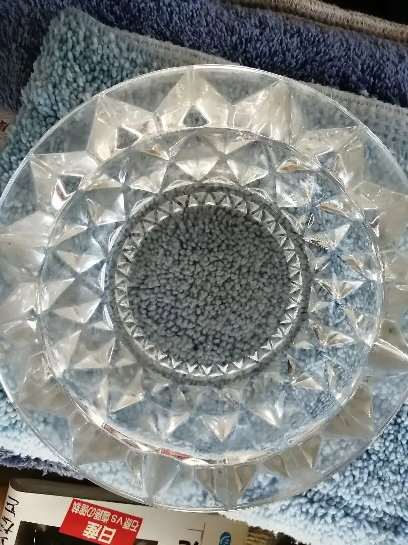 昭和レトロ ガラス灰皿 インテリア 小物トレー クリア20cm