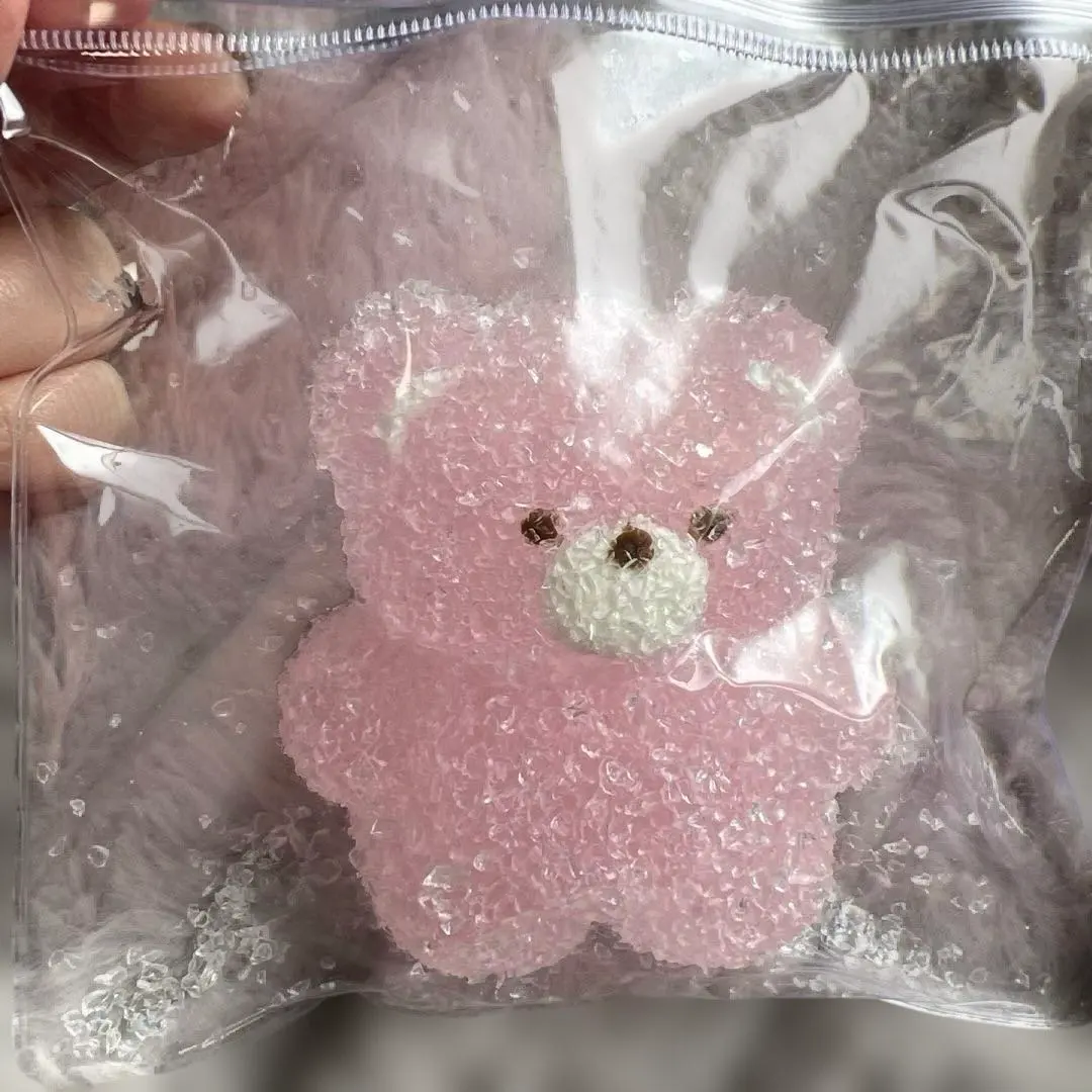kikisquishy♡大きめピンクのクマ型スクイーズ♡シャリシャリスクイーズ