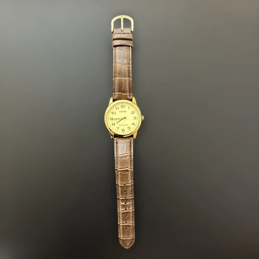 CASIO アナログ腕時計 ゴールド/ブラウン