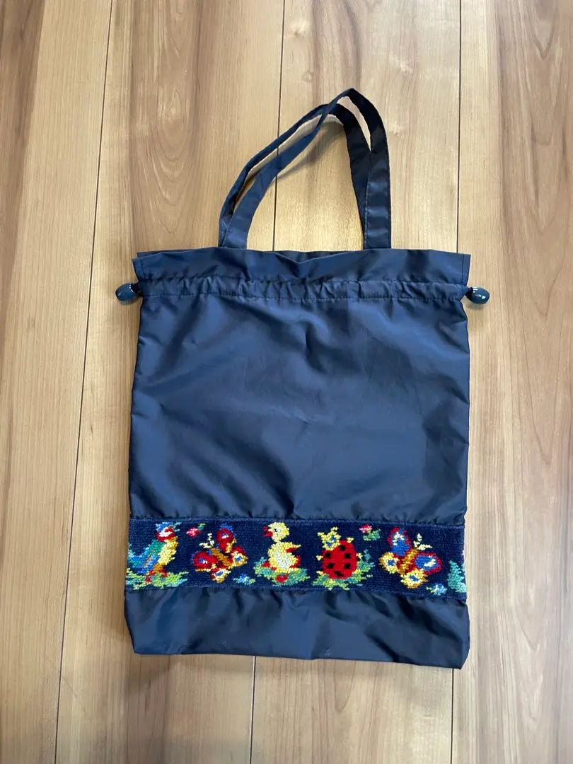 フェイラー　ハイジ　上履き入れ　学校フェイラー　巾着バッグ ネイビー