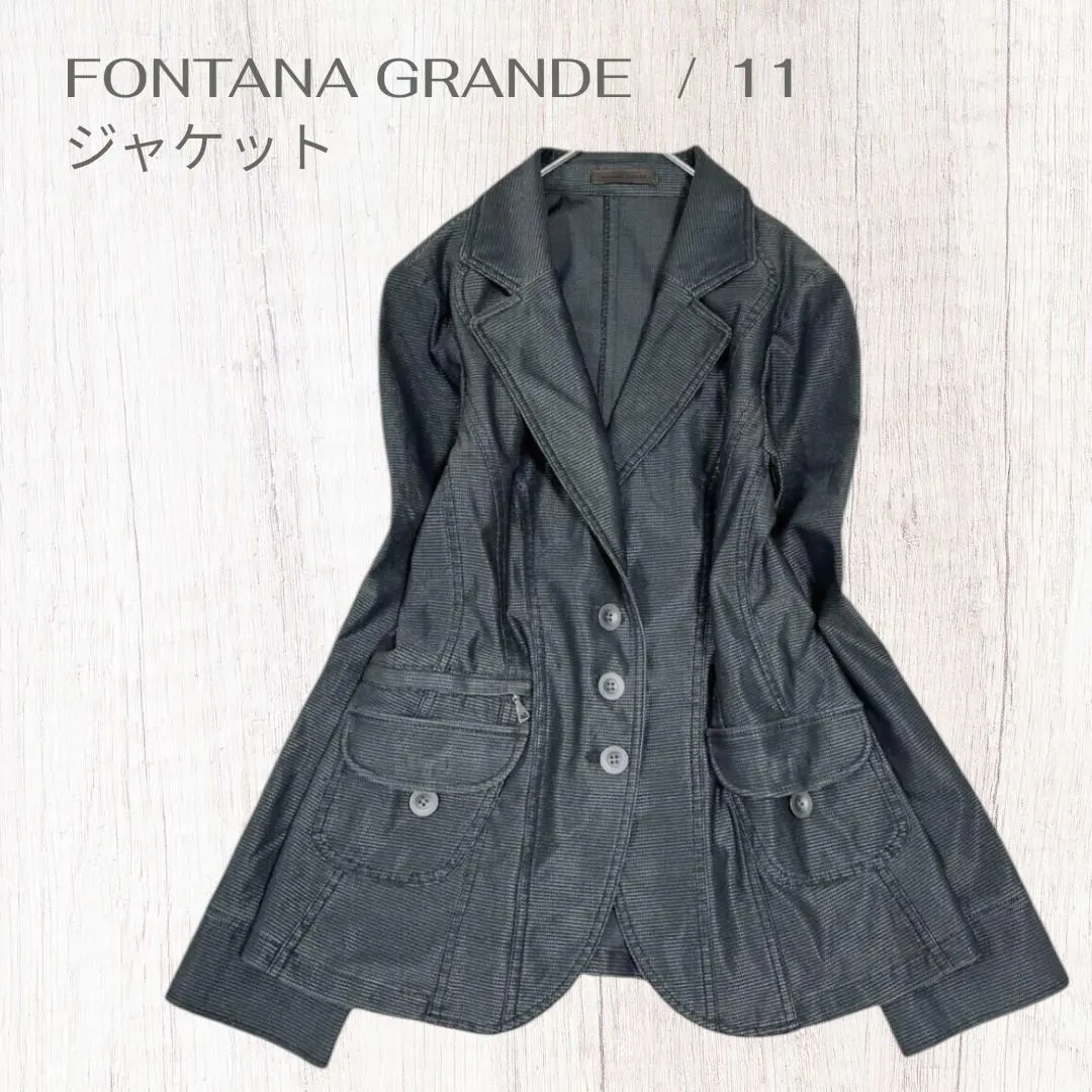 フォンタナグランデ　テーラードジャケット　きれいめカジュアル　ポケット　L