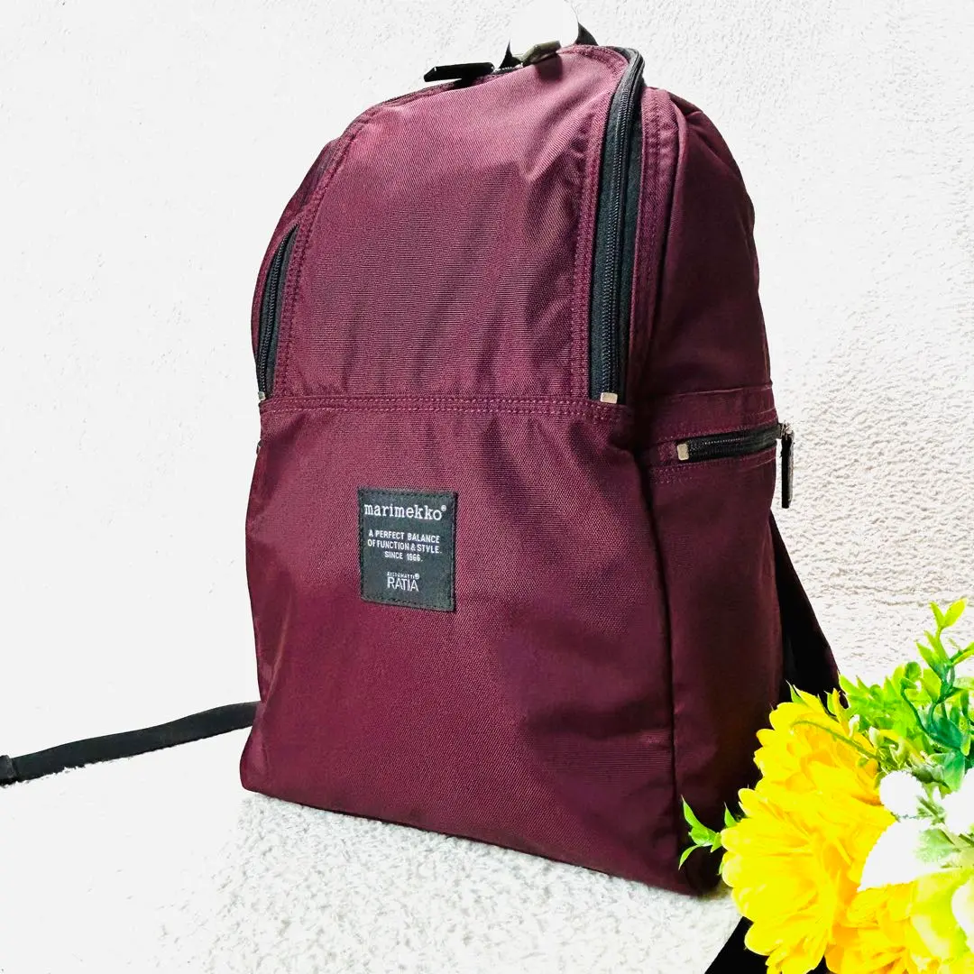 【希少カラー✨美品】マリメッコ メトロ バックパック エンジ あずき色