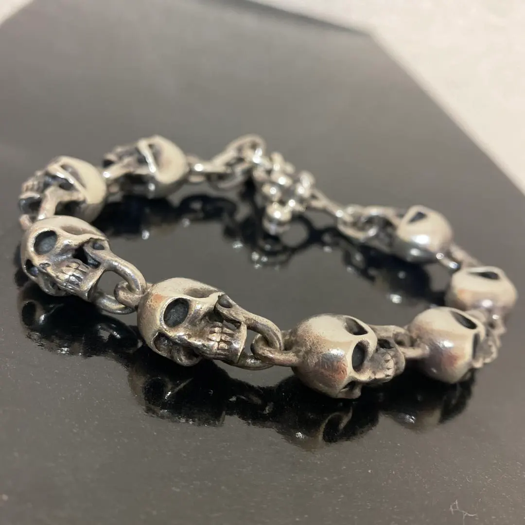 シルバー　スカル　ネックレス