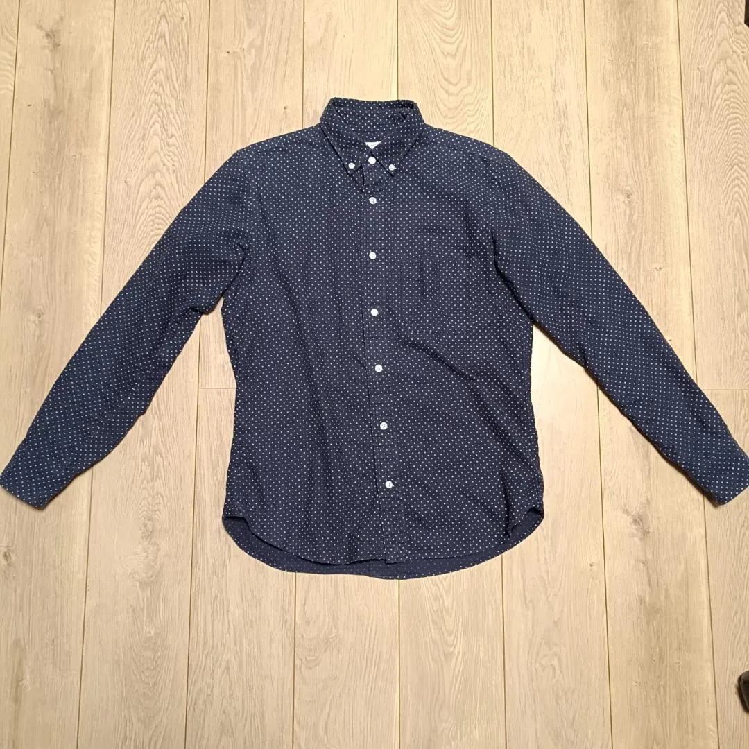 BEAUTY&YOUTH ネイビードットシャツ M