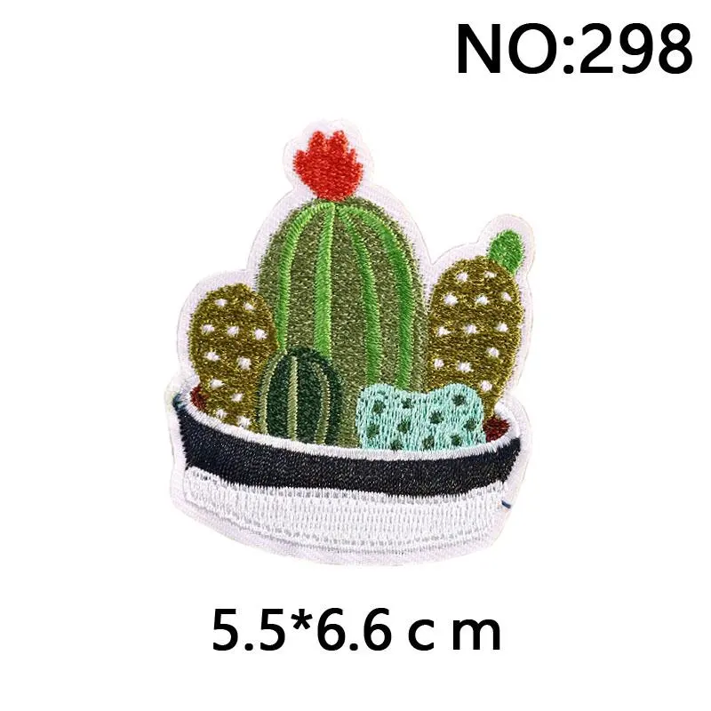 298サボテン刺繍アイロンワッペン