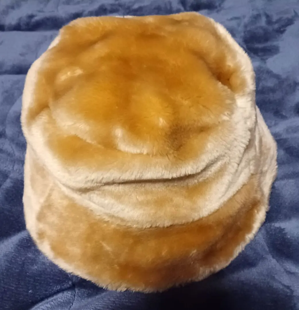 美品 ファー帽子 バケットハット ベージュ フリーサイズ レディース