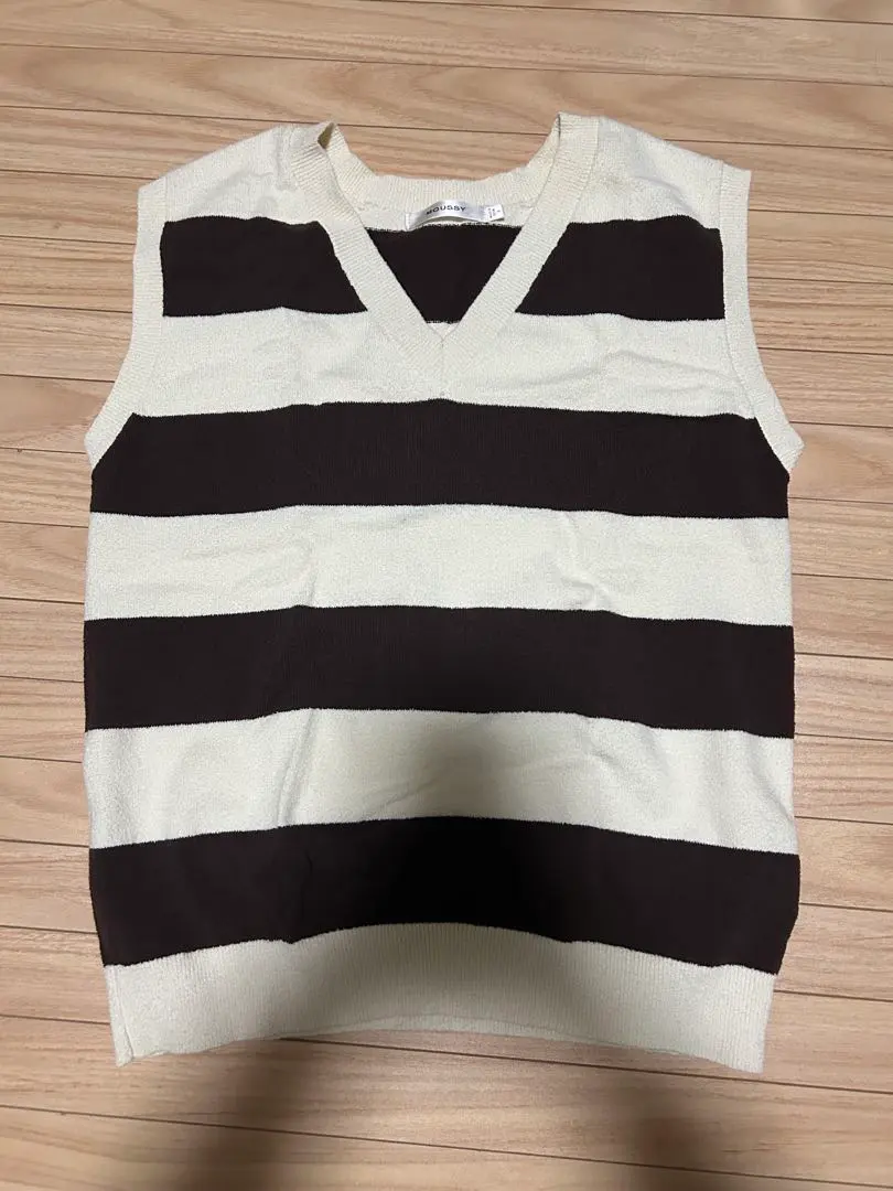 【MOUSSY】ノースリーブ ニットトップス ボーダー レディース