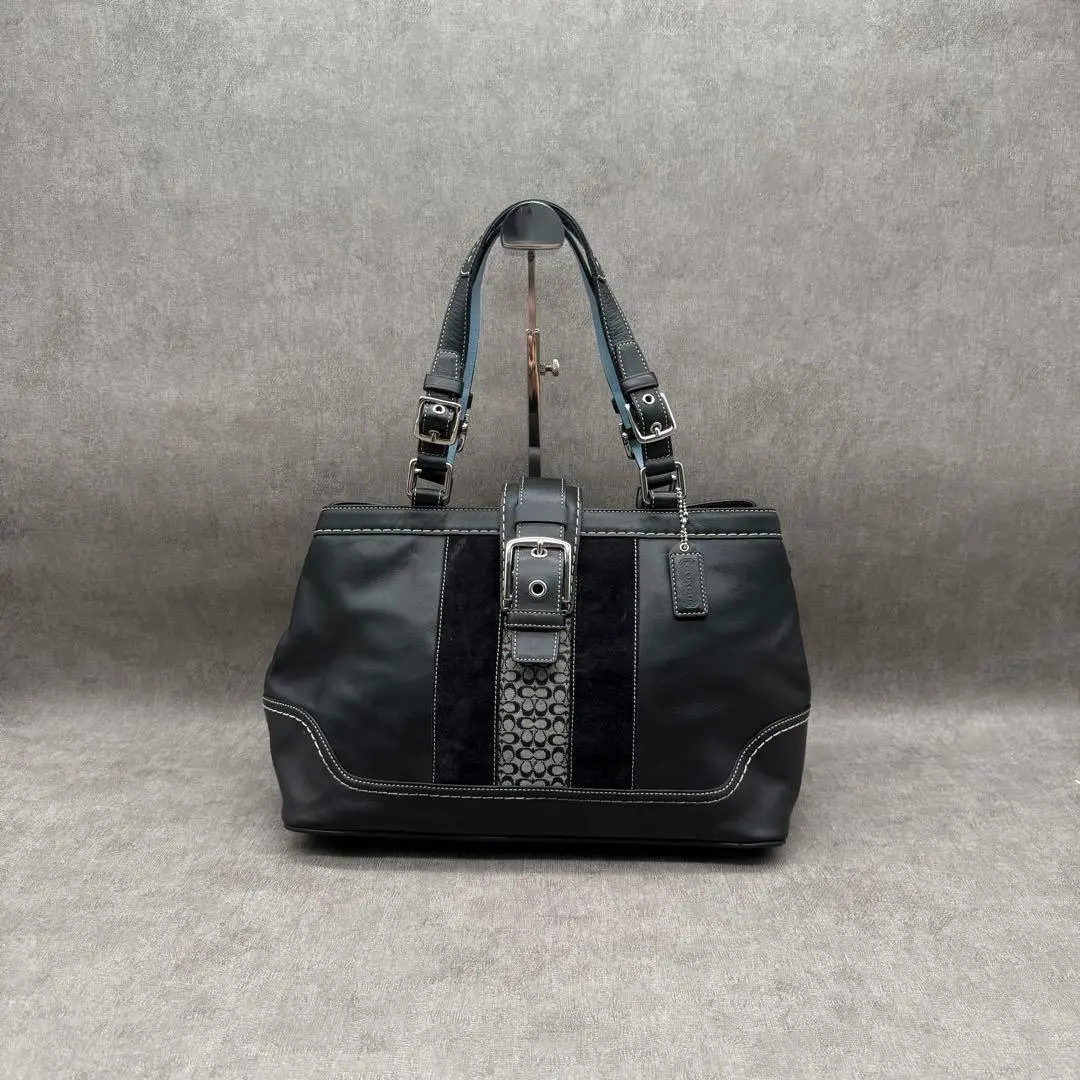 coach signature hand bag soho flap suede