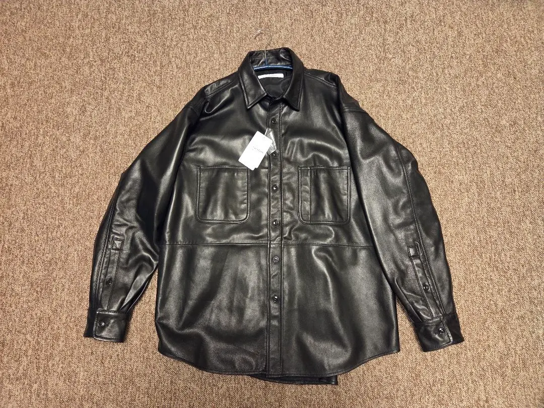シープスキン レザーシャツ 黒