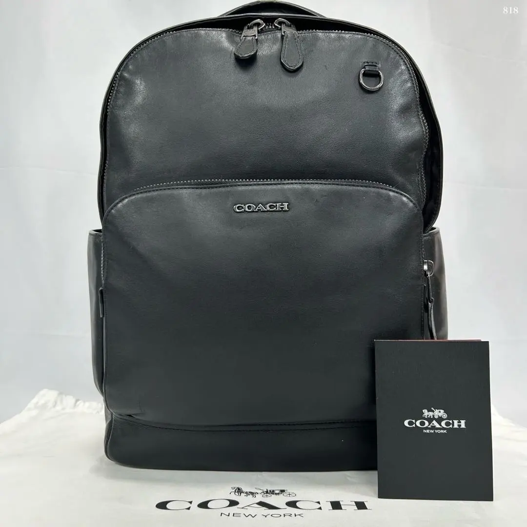 【極美品】コーチ C2934 グラハム リュック レザー 肩掛け 黒 A4可