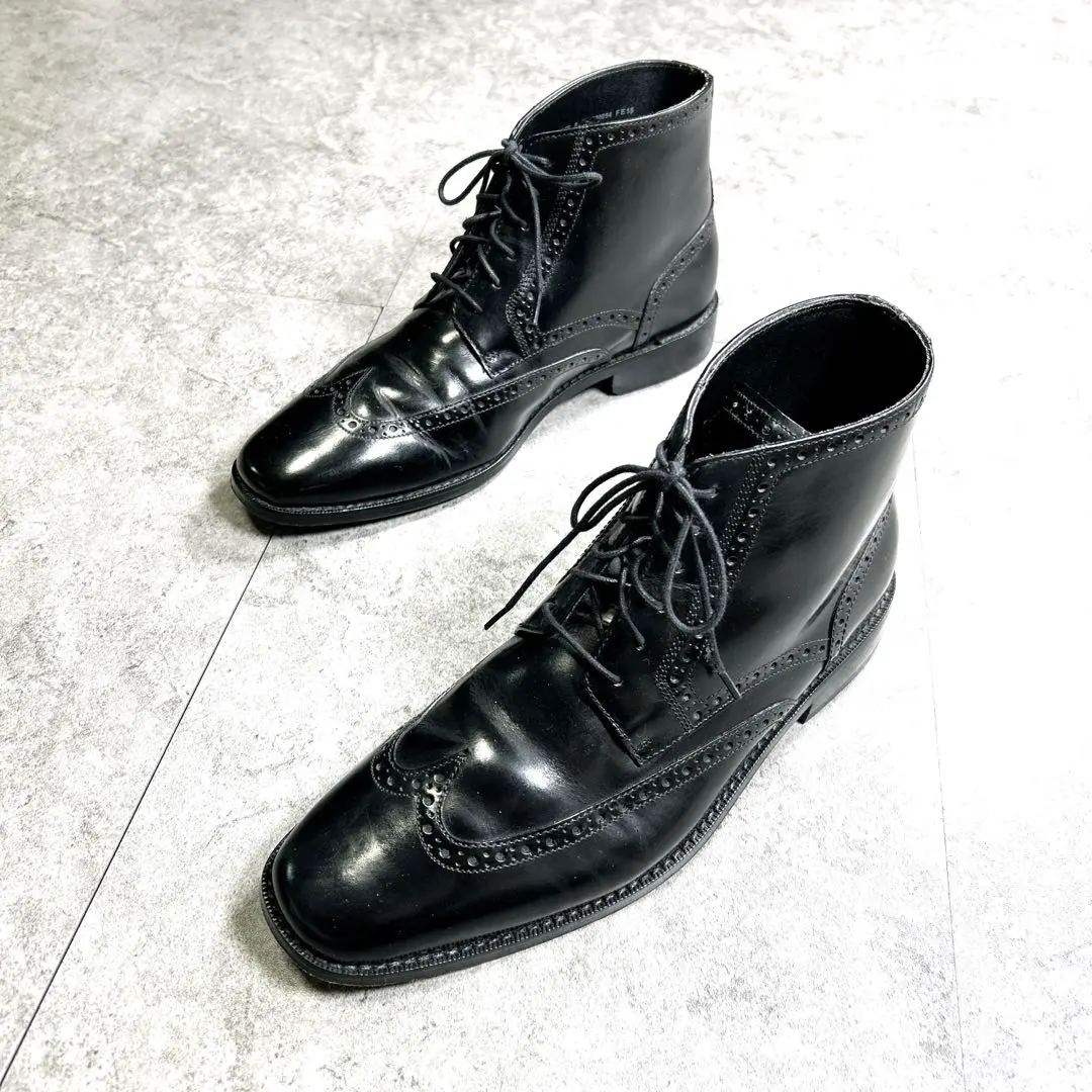 極美品【COLE HAAN】ショートブーツ/グランドゼロ/ウイングチップ/革靴◎