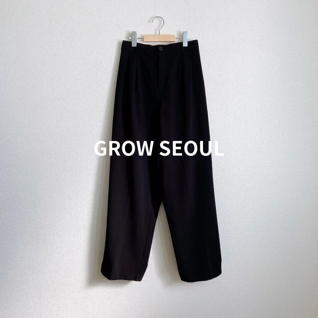 GROW SEOUL スラックス ワイド ブラック Lサイズ