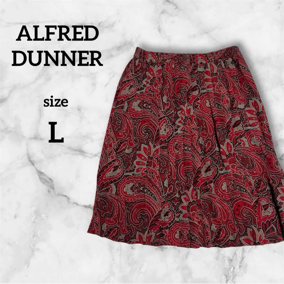 【美品】ALFRED DUNNER ペイズリー柄フレアスカート