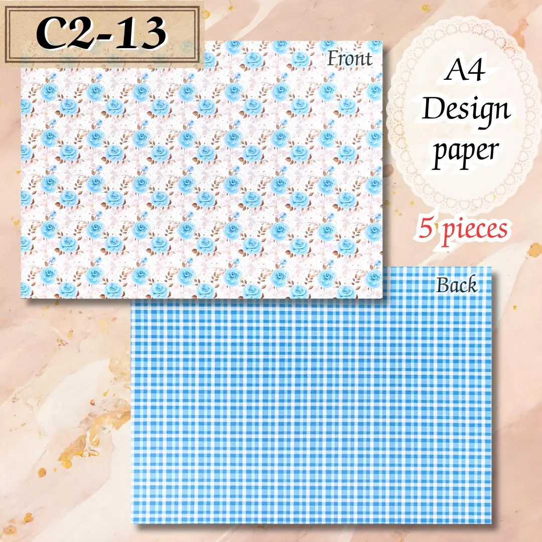 【C2-13】デザインペーパー 新品 5枚300円 A4 美品おまとめ可能です♪