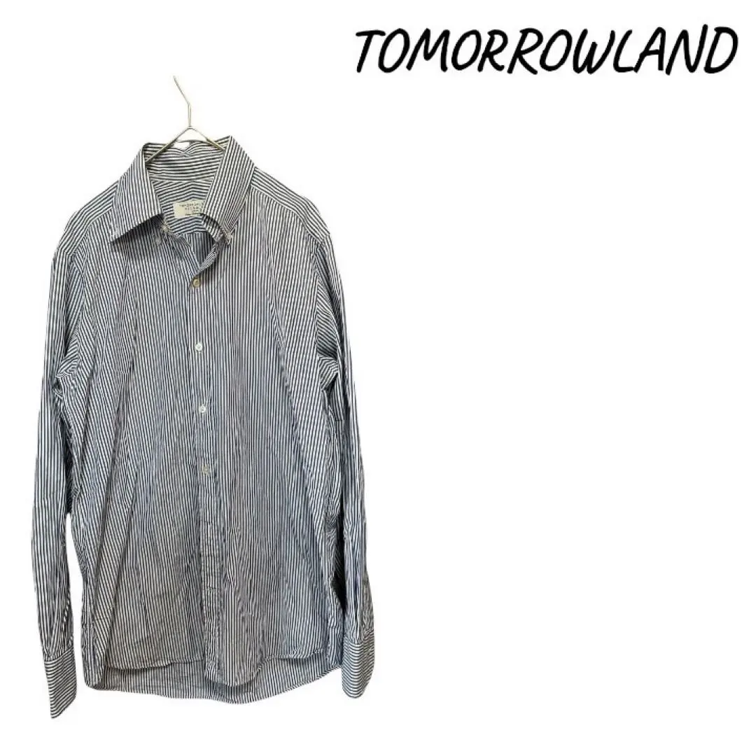 TOMORROWLANDメンズ， ストライプ長袖シャツ L相応