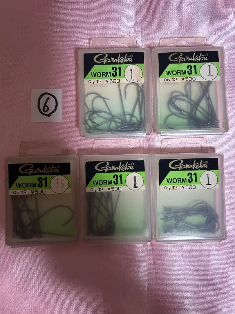⑥がまかつ WORM31 ワームフック　5個セット