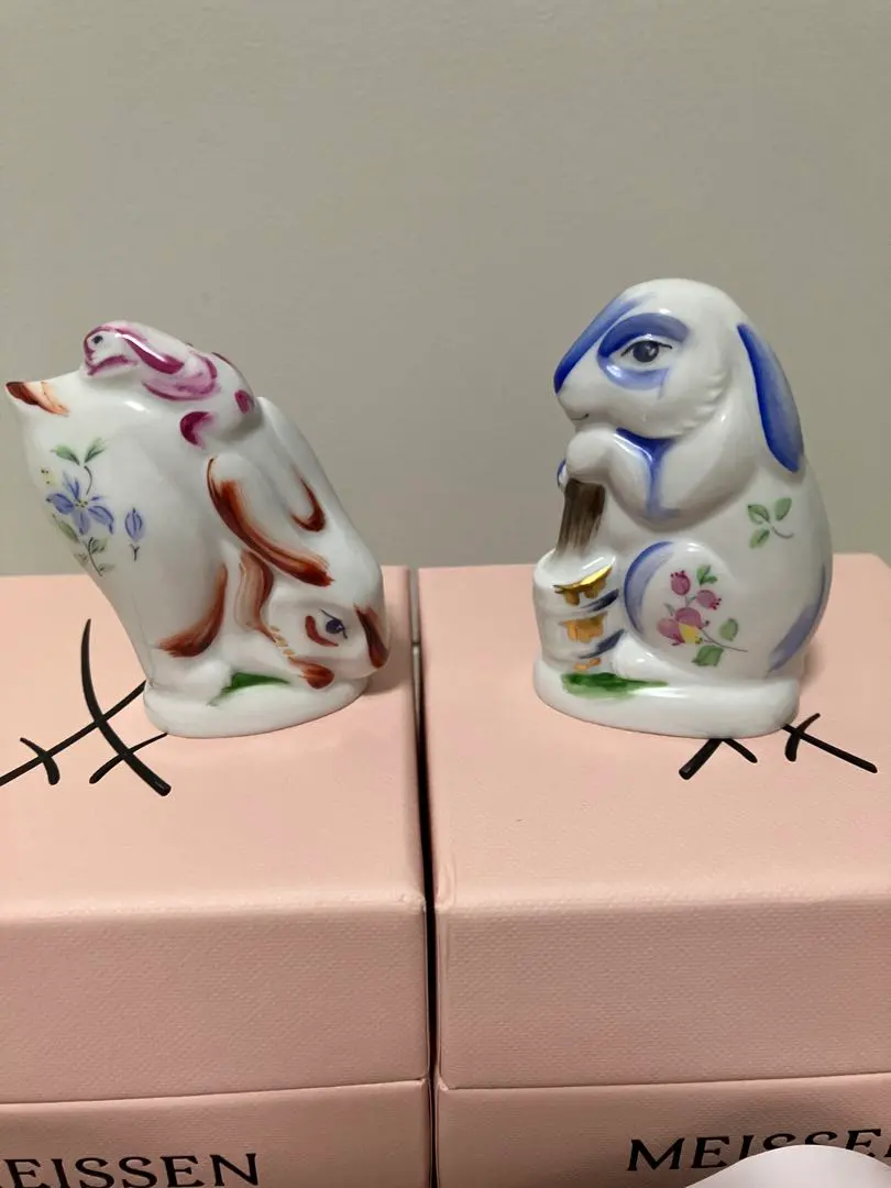マイセン　ウサギ　ペア　フィギュリン　干支　定価66000円