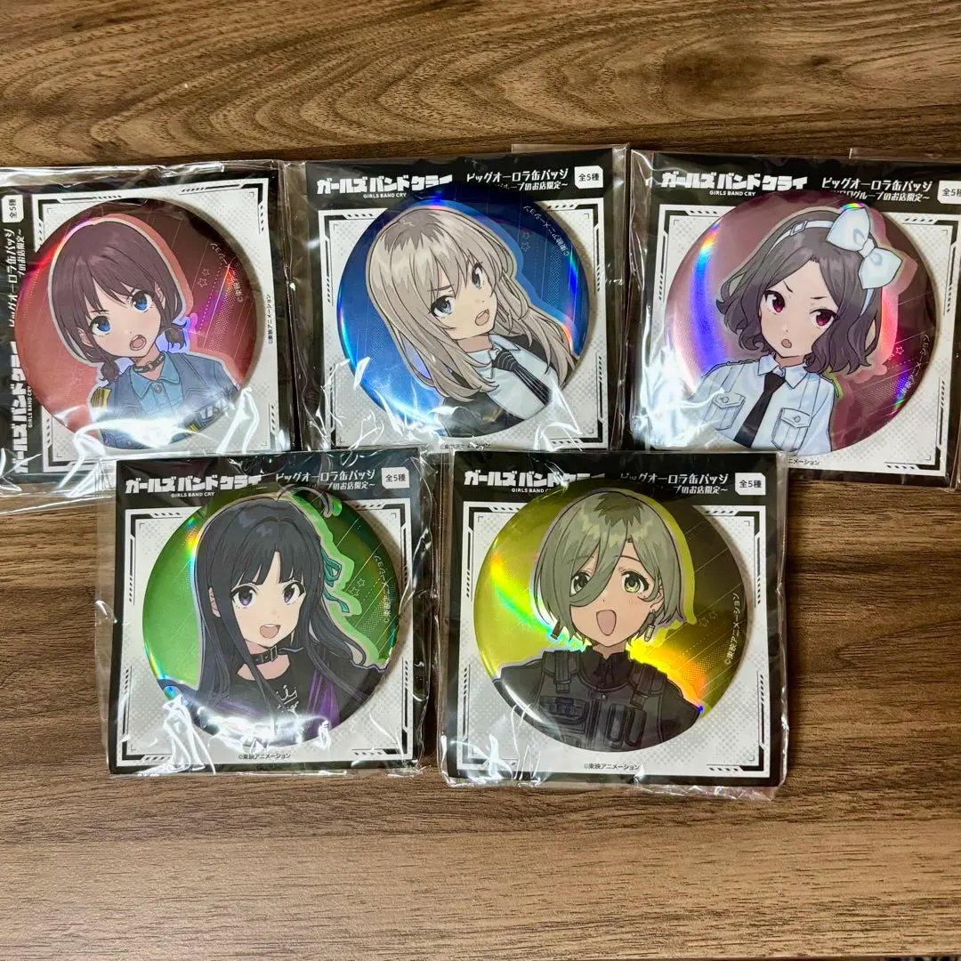 GIGO限定！ガールズバンドクライ　ビックオーロラ缶バッチ　5種コンプセット