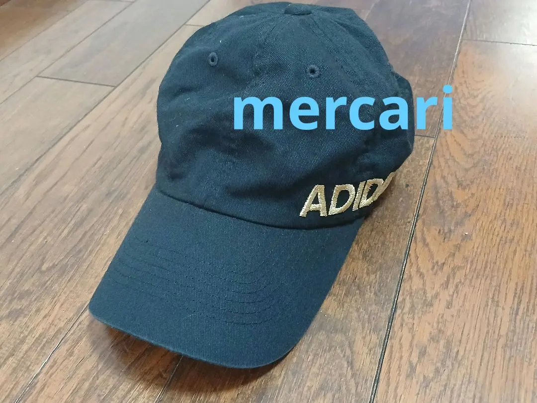 adidas☆アディダスキャップロゴ ブラック×ゴールド
