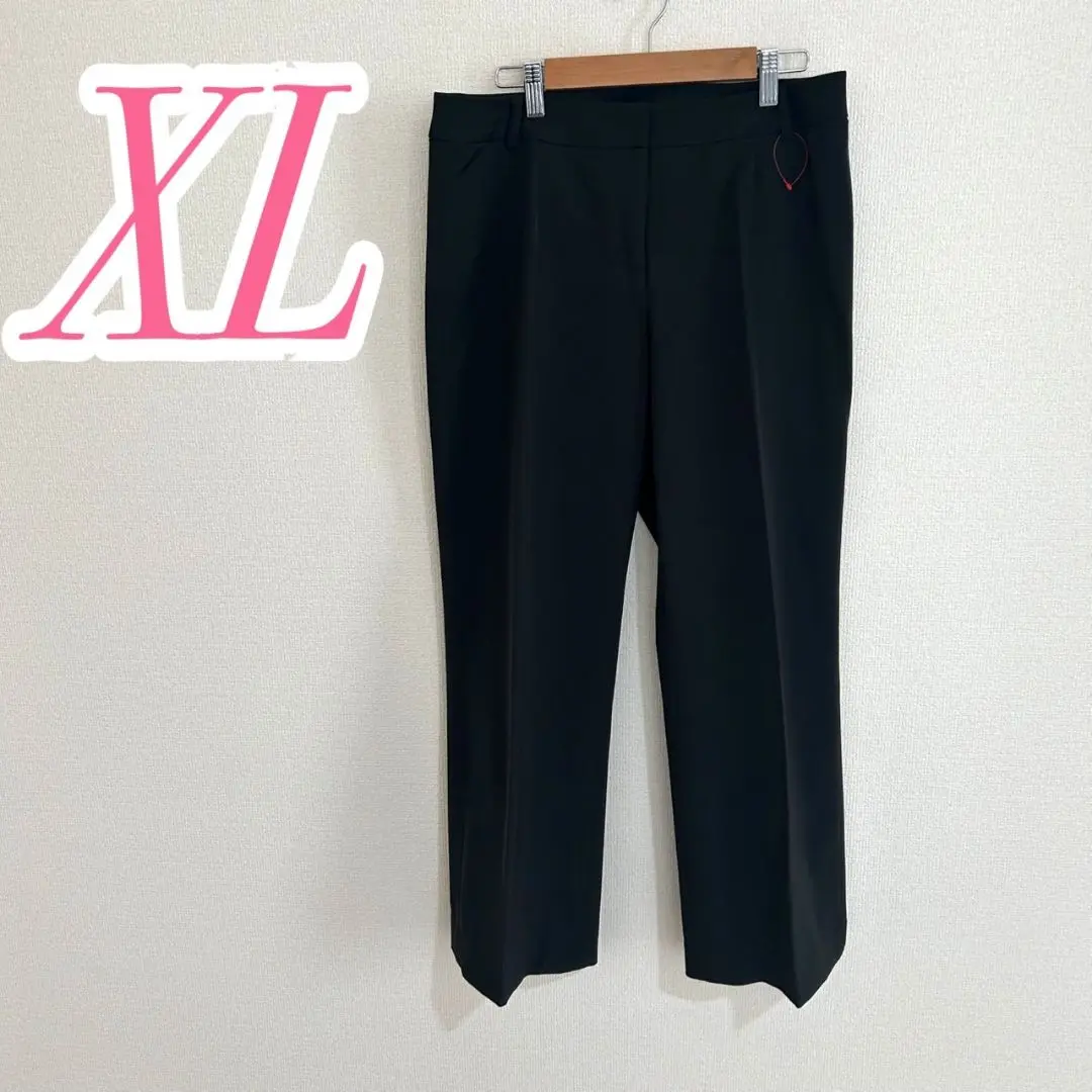 XL ブラック ワイドパンツ オフィスカジュアル　きれいめ　カジュアルコーデ