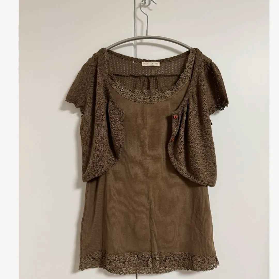 キャミソール＆ボレロ　アンサンブル　カーキ　セットアップ