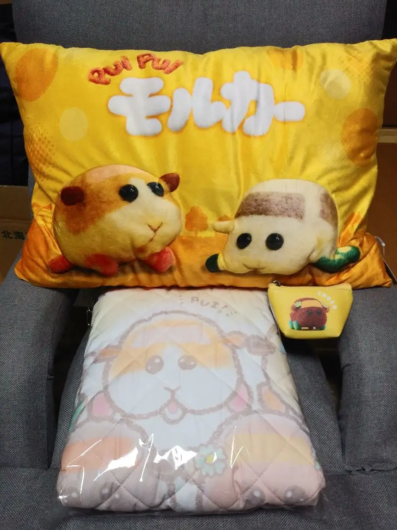 モルカーチョコの可愛らしいイヤフォンポーチ＆ブランケット＆半立体クッション＾＾
