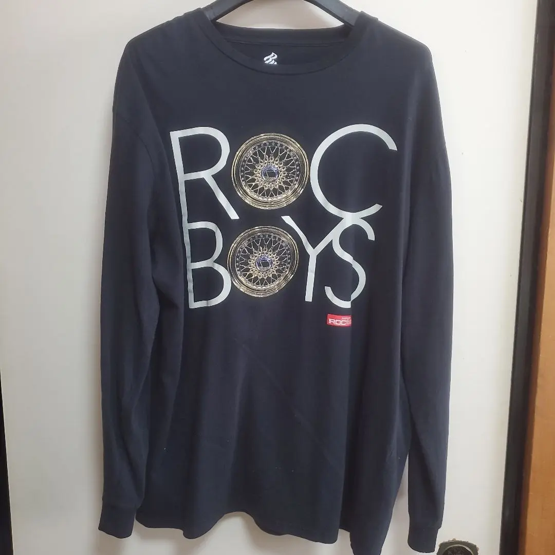 ROCAWEARロカウェア　長袖Tシャツ　ブラック　ホイールプリント　XL