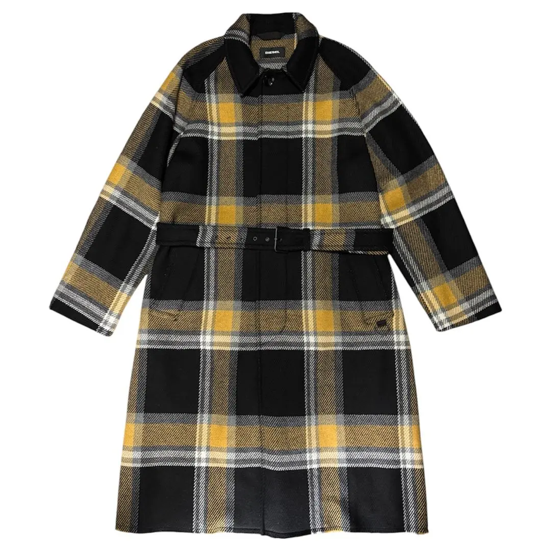 DIESEL 2019 W-STAL チェック柄 ロングコート