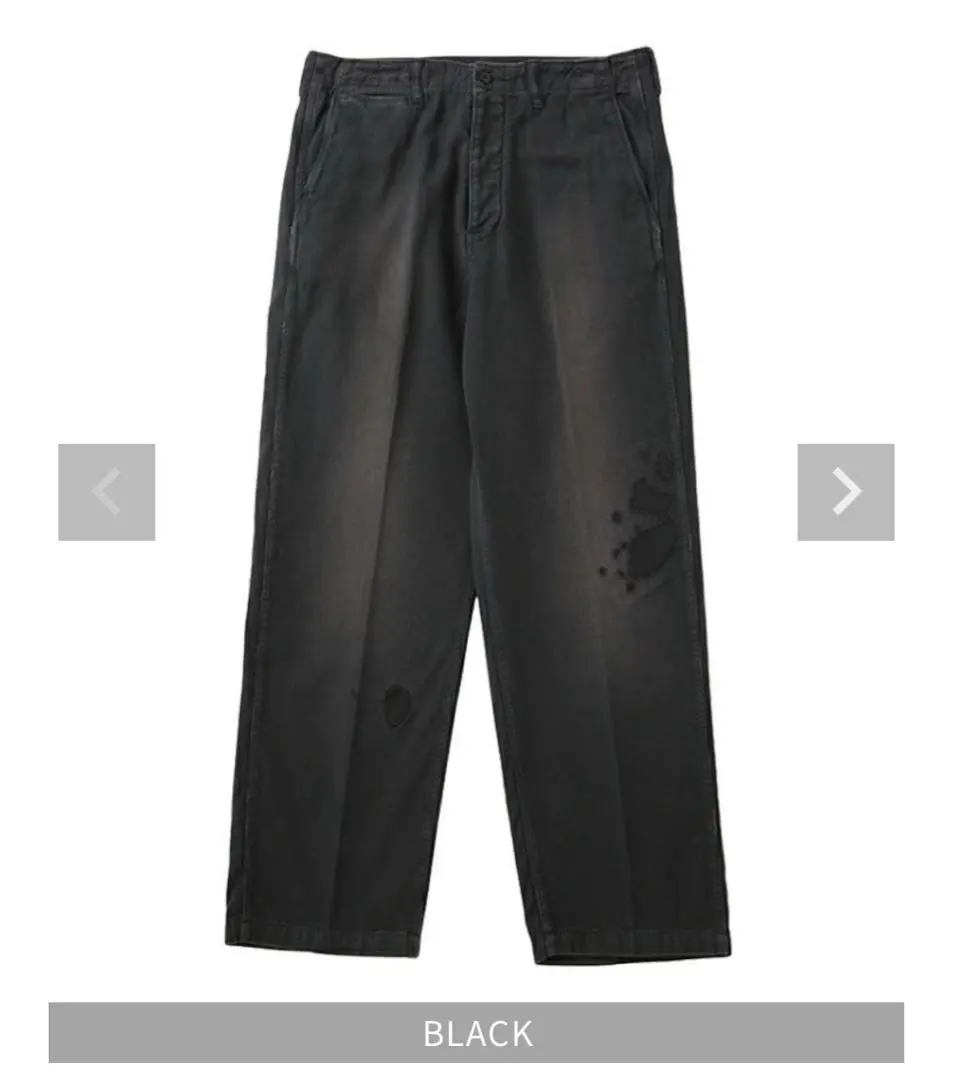 【vvvin様専用】WIDE CHINO PANTS CRASH BLACK 3