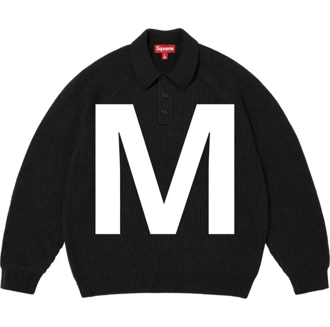 Supreme Small Box Polo Sweater Black 黒 M