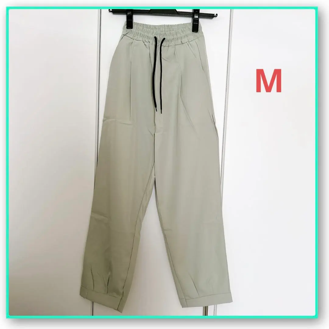 ズボン メンズ サルエルパンツ ワイドパンツ グリーン Mサイズ
