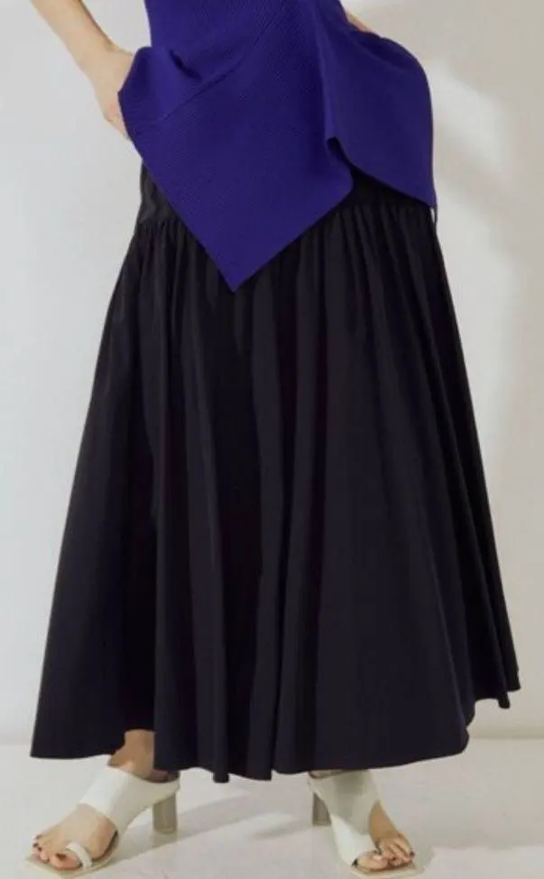 【UN3D.】アンスリード ブラック ローギャザー ロングスカート 36❁値下げ