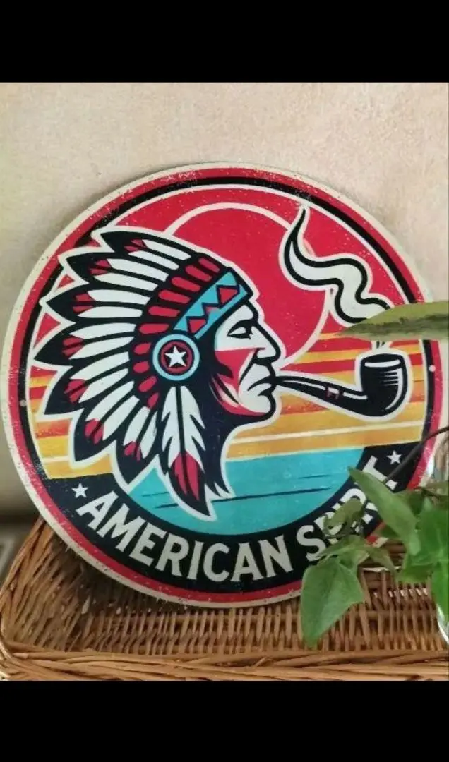 ♡*:✧アメリカンスピリット・アルミ製プレート看板・丸型✧˖°:♡
