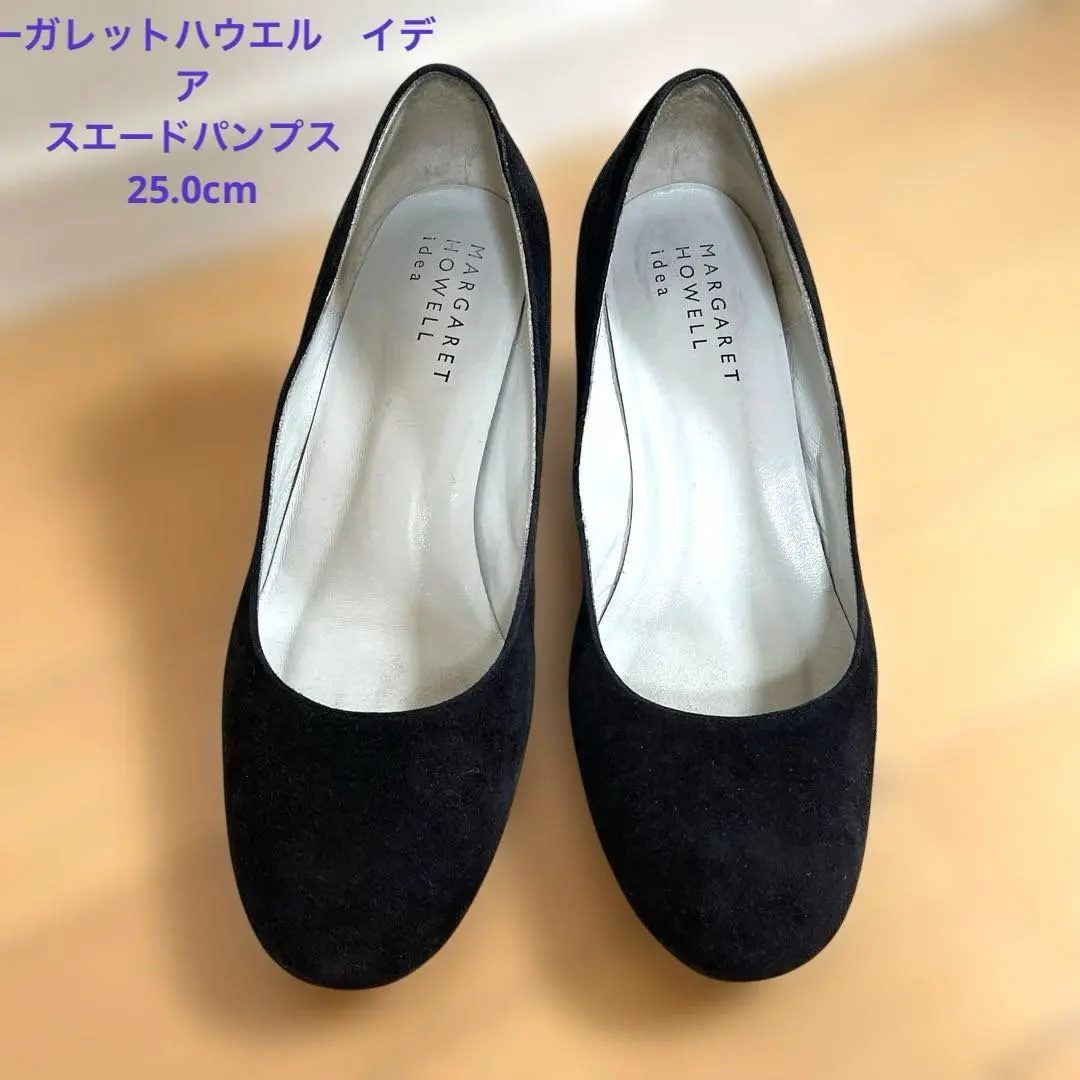 マーガレットハウエル　イデア　スエード　パンプス　25.0ブラック