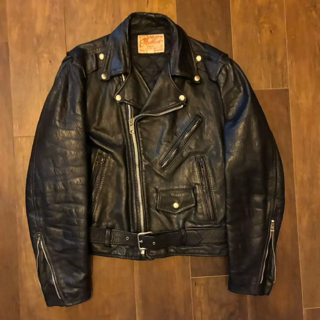 70s vintage excelled レザーダブルライダースジャケット 古着