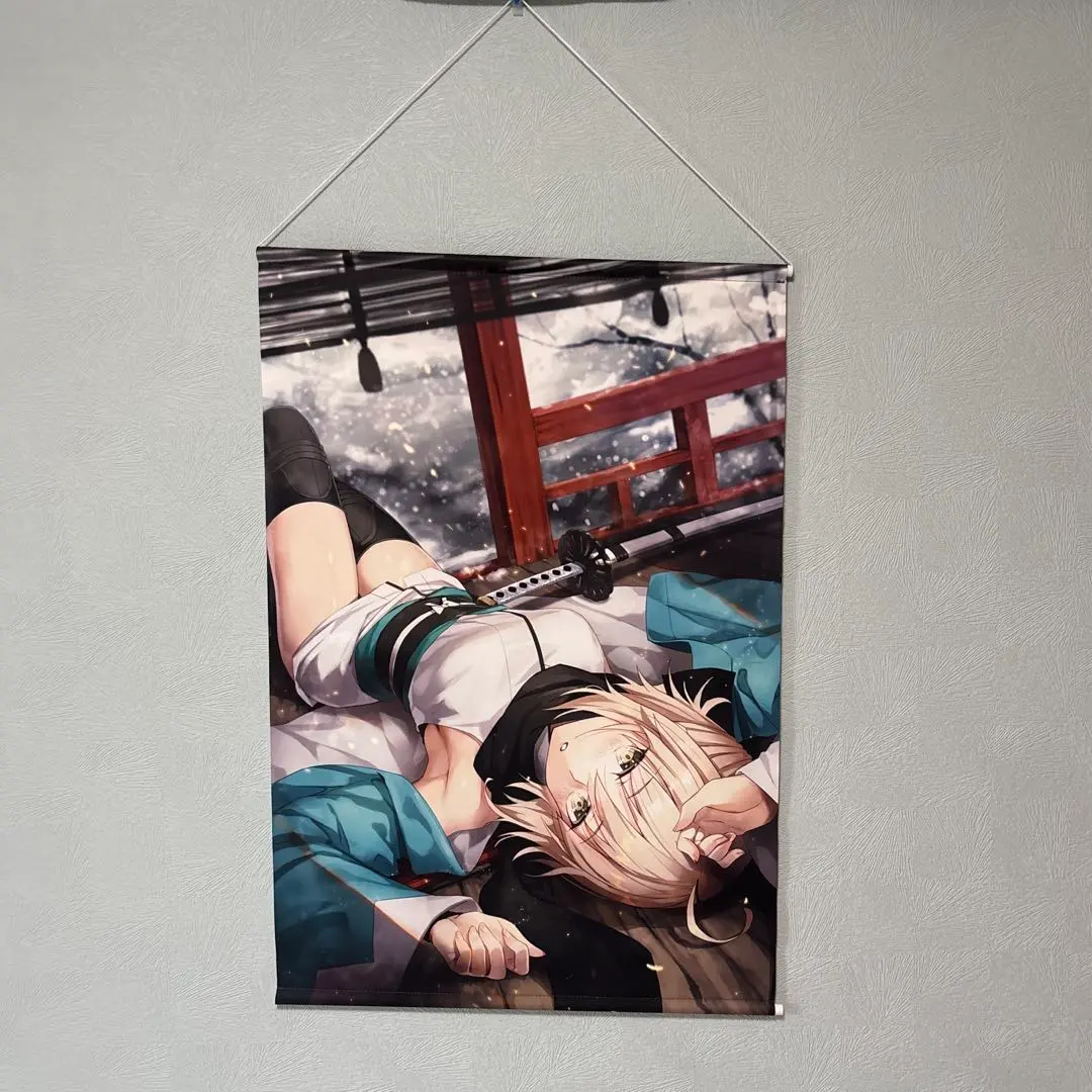 Fate 沖田　セイバー　B2タペストリー　Wスエード　でぶねこ