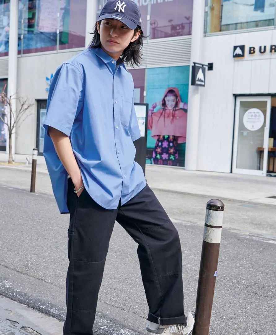 MONO MART ビッグシルエットブルーシャツ　Ｌ