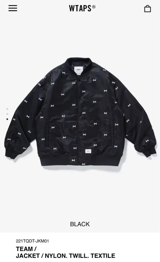 WTAPS TEAM JACKET BLACK M チームジャケット