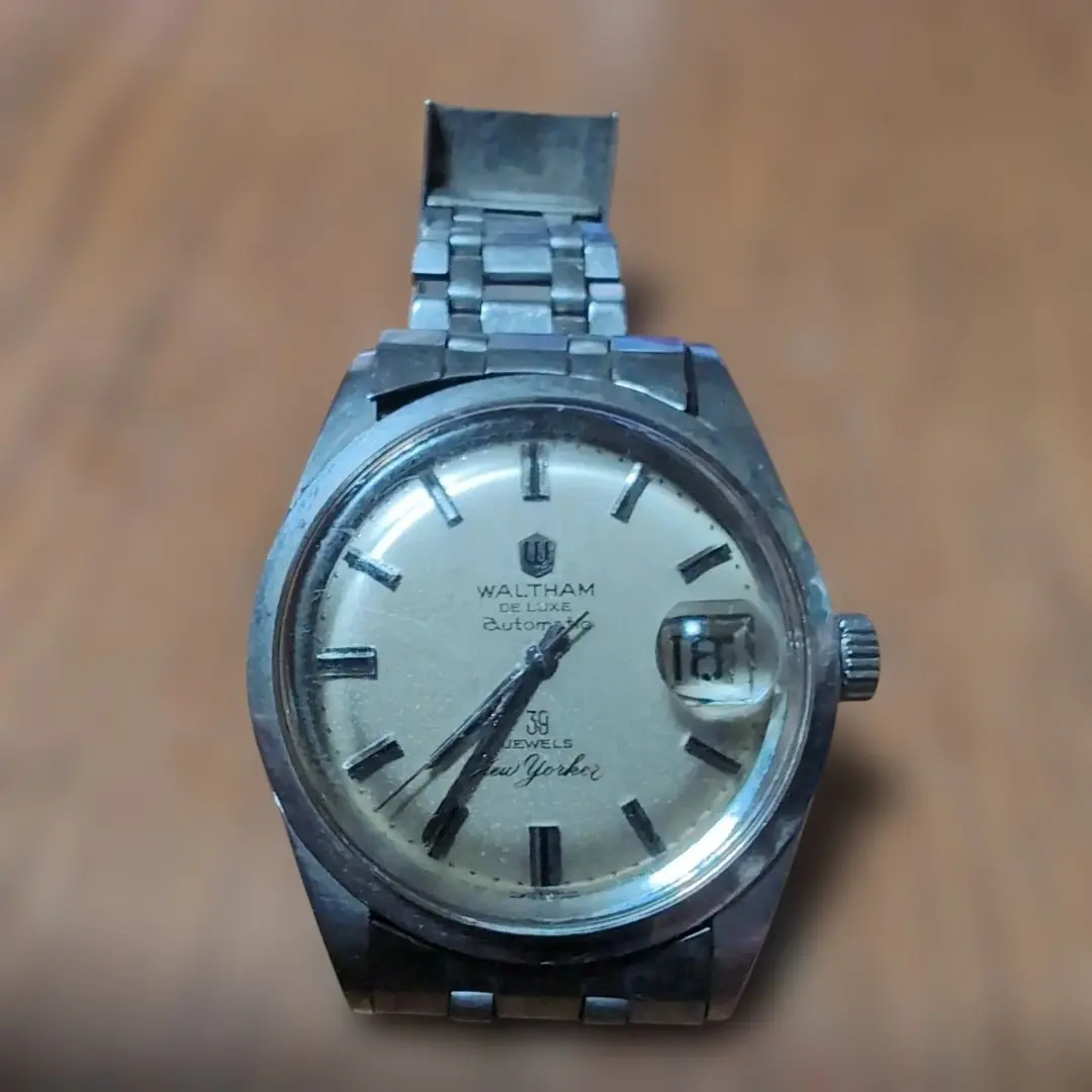 ウォルサム デラックス 腕時計 メンズ シルバー文字盤 稼働品