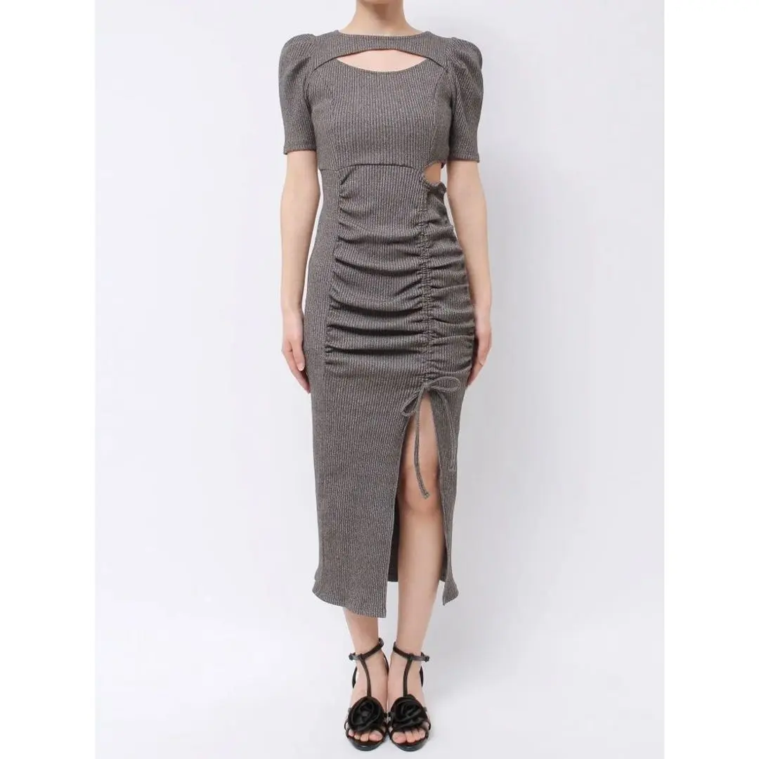 EATME デコルテリブワンピース （グレー）