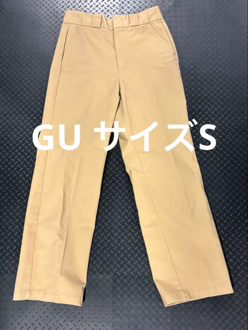 GU ワイドパンツ　チノ　ホワイトベージュ ユニセックス　S
