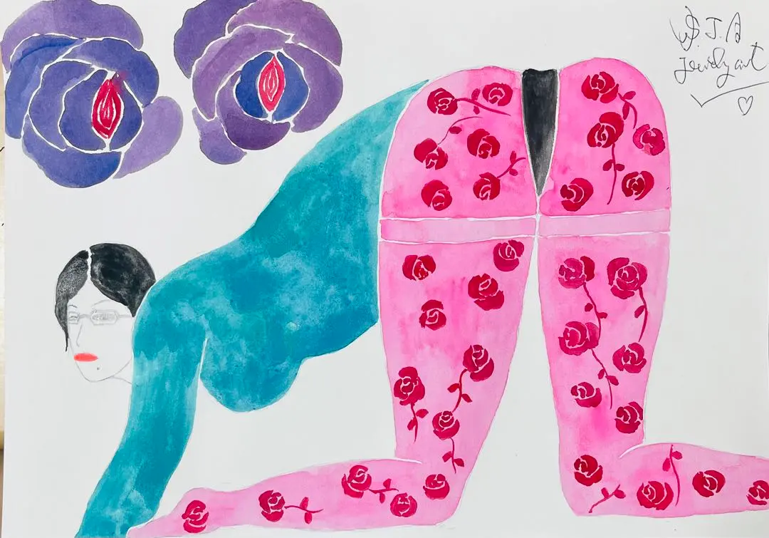 アナタの彼女❤️水彩アクリル絵画原画抽象画