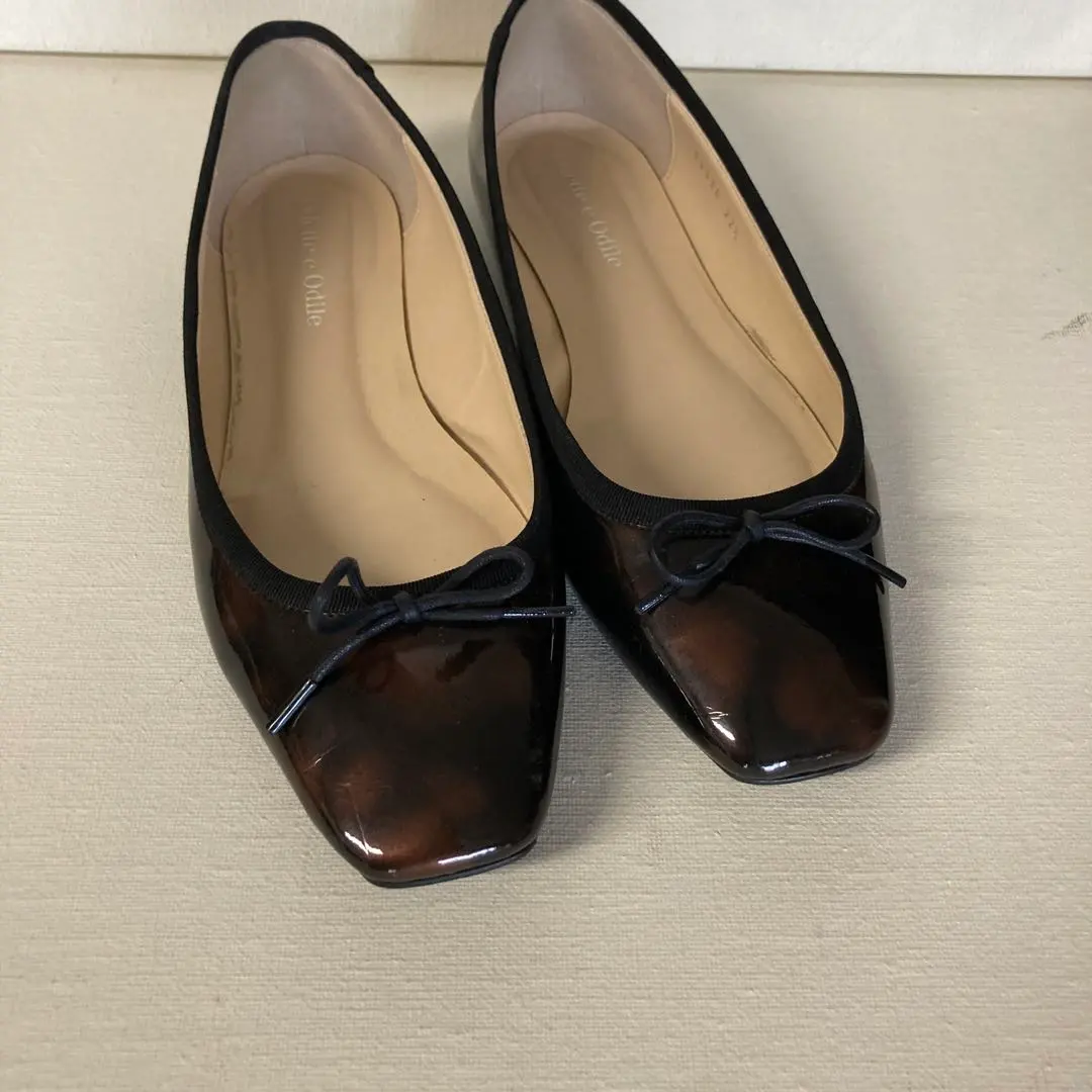 歳末セール★Odette e Odile べっこう柄　スクエアバレエ22.5