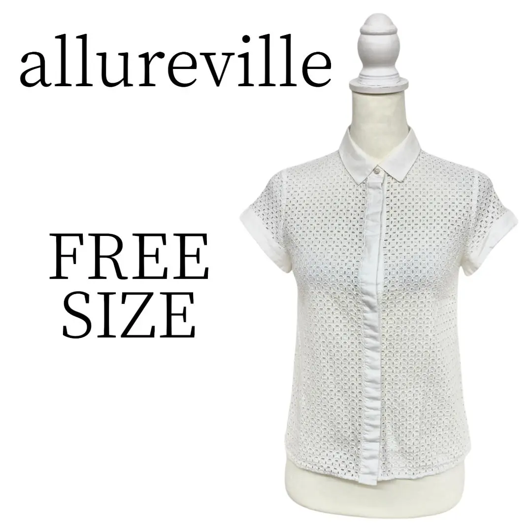 allureville ホワイト 半袖 シャツ・ブラウス FREE SIZE