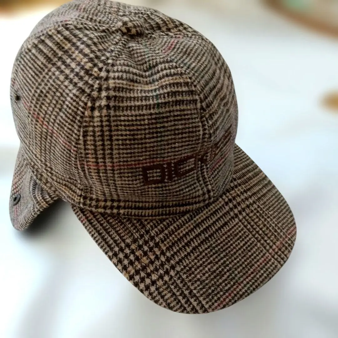 DICKIES チェック柄 ベースボールキャップ　ボア耳当て付き