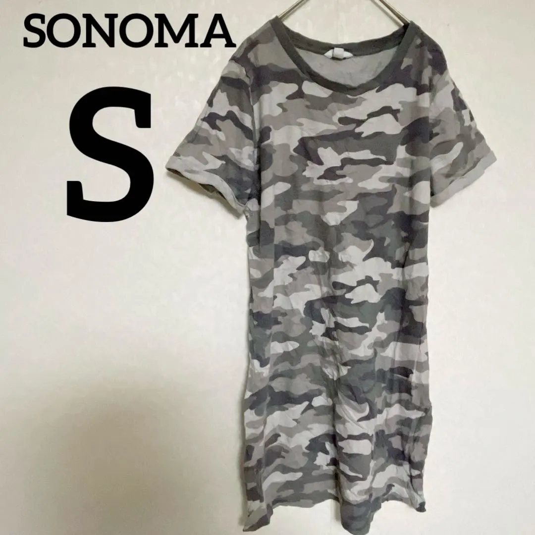 お買い得❣即購入OK✨SONOMA 迷彩柄 半袖ワンピース 【S】コットン