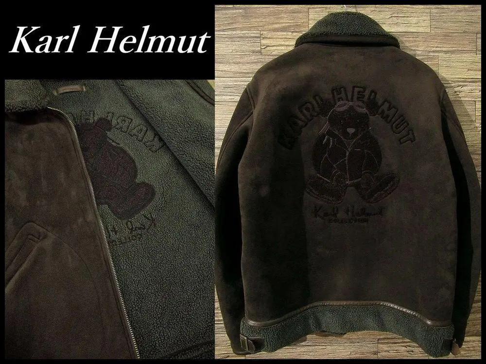 美品 カールヘルム テディベア フェイクムートン フライト B-3 ジャケット